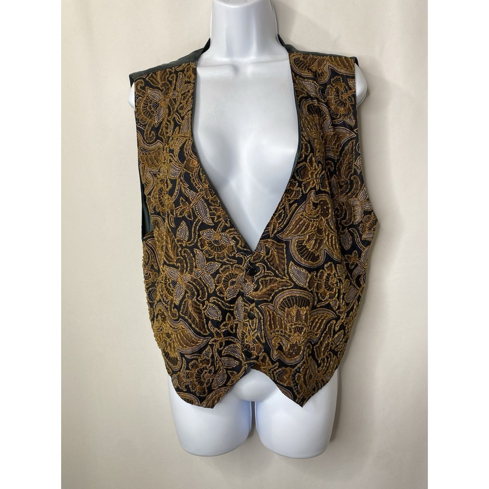 Arise Womens Vest Size Large Soaring Beaded Birds‎ Ethnic Gypsy Victorian Boho
